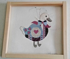 Hand Painted Needlepoint DUCK Canvas  STARTED by lani on stretch bars