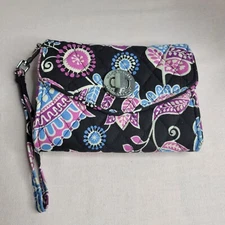 Vera Bradley Alpine Floral Quilted Cotton Wristlet Clutch 
