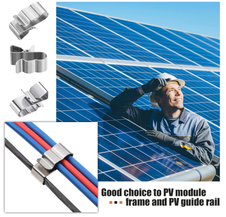 50 Pcs Trailer Frame Wire Stainless Steel Clips Metal Cable Rope Clamp