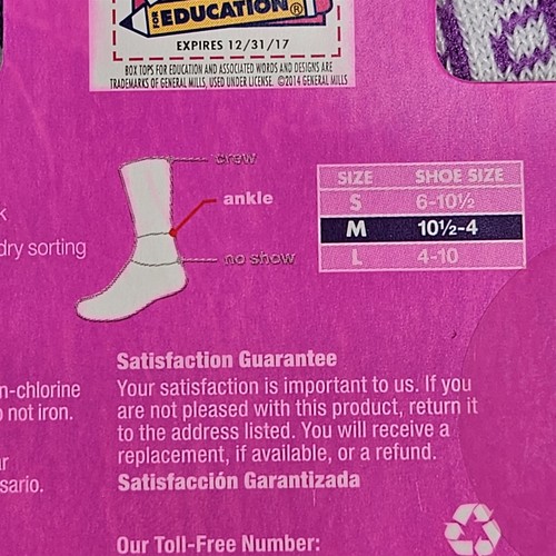 Hanes Athletic Ankle Socks 12 Pair Girls Medium Comfort Blend Sz M 10.5-4 - Picture 4 of 5
