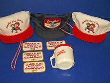 CAMPBELL'S SOUP CO- VINTAGE 8 PIECE LOT CAMPBELL KIDS TRUCKER CAPS ETC USA MADE
