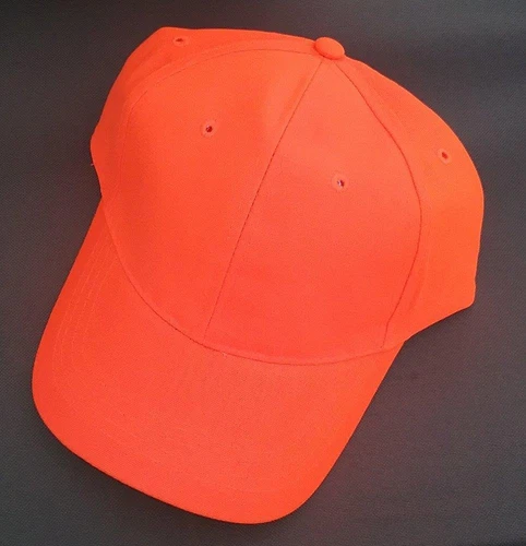 Blaze Orange Baseball Cap Hat Hunting Construction Hunter Safety Snap Back
