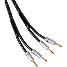 Audtek 14 AWG 12ft Professional Grade Braided Speaker Cable Wire with Gold Plate