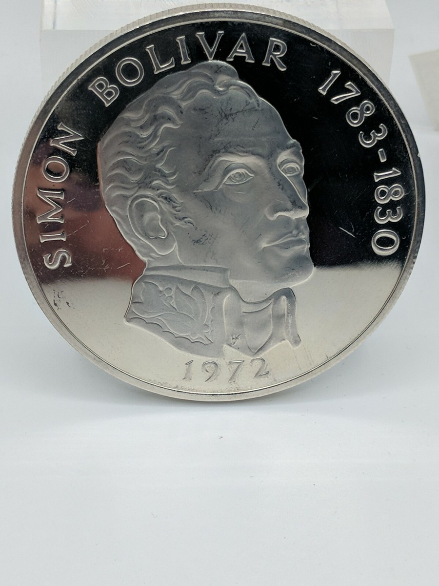 コレクション S.BOLIVAR Republic of Panama 20 BALBOAS 1974 Panama 20 Balboas Proof Silver coin, Simon Bolivar 1783-1830