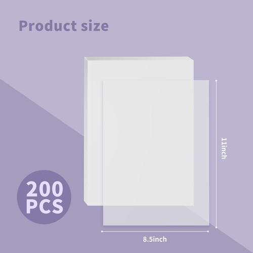 Translucent Vellum Paper 8.5x11 Inches 200 Sheets Printable Transparent 93GSM... - Picture 2 of 8