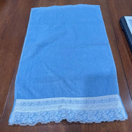 star hand towel blue rectangle lace trim 100% blend boho cottagecore - Picture 1 of 8