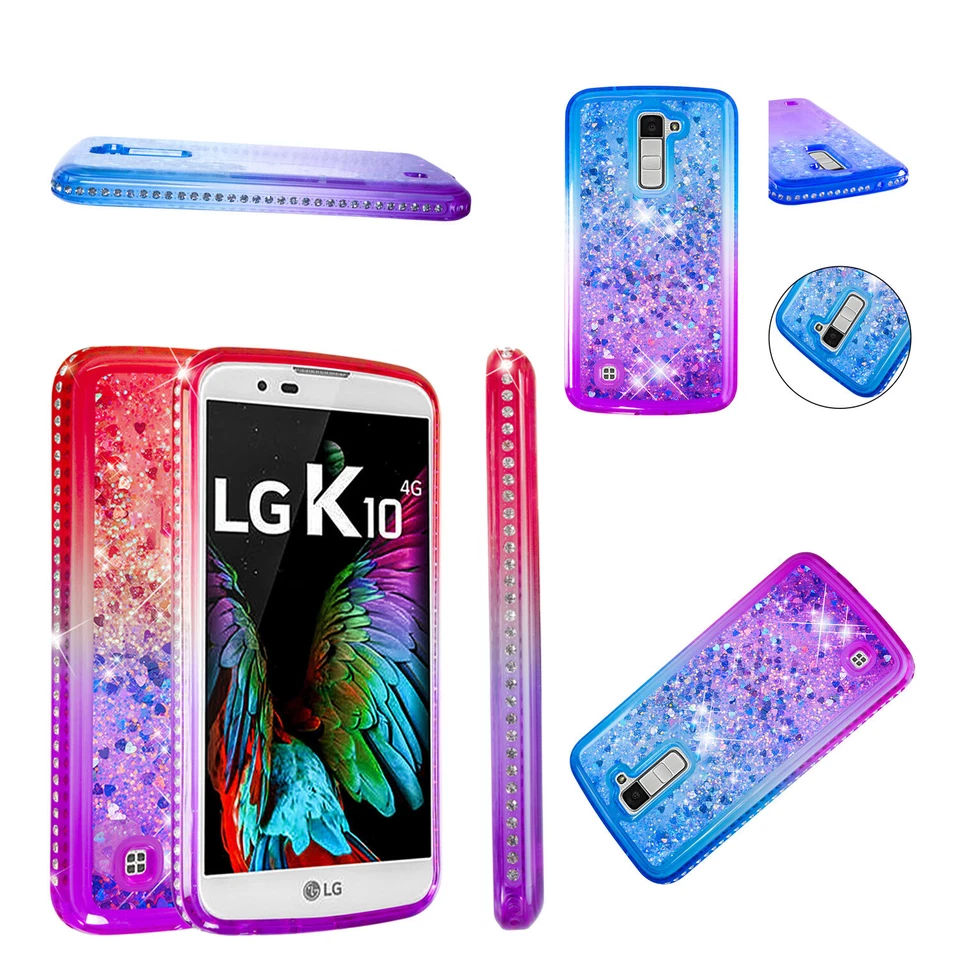 Funda para LG K40 / K10 Brillante Diamante Fluido Líquido TPU Flotante Niña Foto 2 de 4
