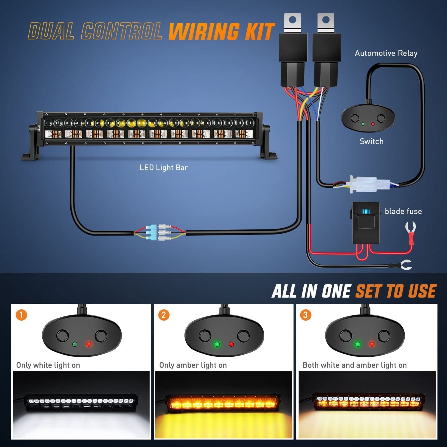 Nilight LED Light Bar 7D 22Inch 150W Spot Flood Combo LED Driving