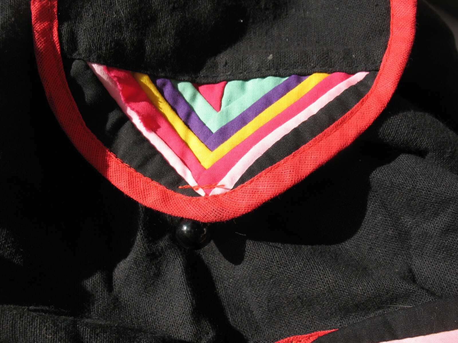 Drawstring Backpack Quilted Patchwork Black with … - image 4