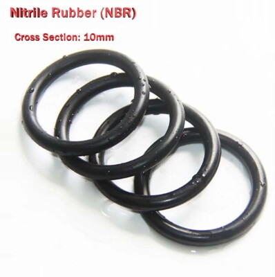 Schwarz Nitrile Gummi, 10mm Querschnitt O-Ringe Dichtring Dichtung Öl Resistent