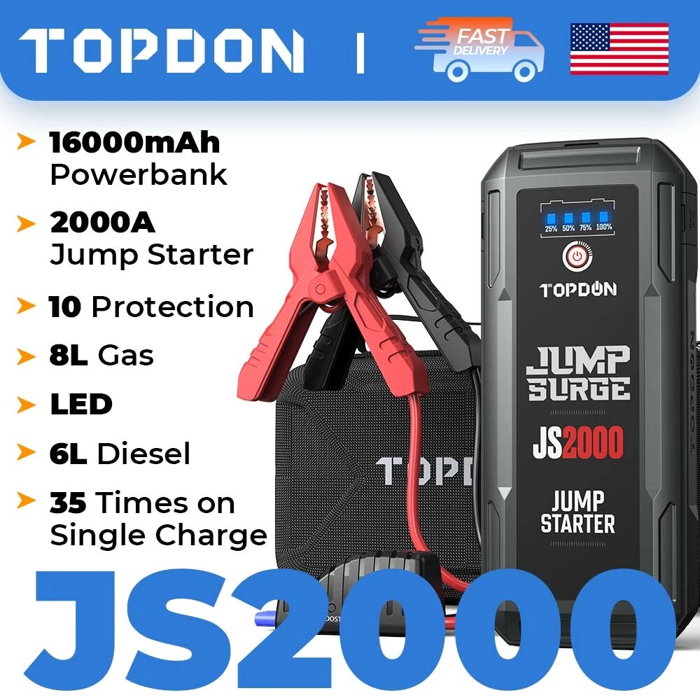 Review TOPDON JumpSurge 2000 Jump Starter, topdon js2000