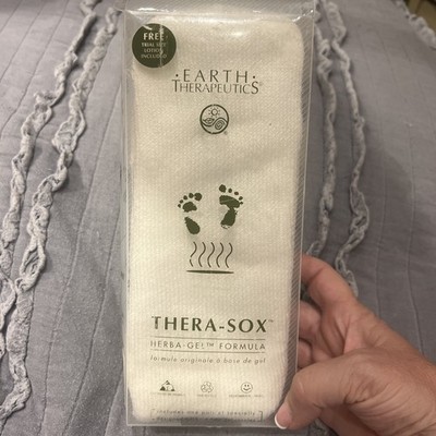 Earth Therapeutics Thera-Sox Heat Therapy Socks + Herba-Gel Insoles Open Box New