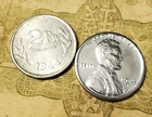 1943 D Steel Wheat Cent * BU * + 1944 Belgum 2 Franc