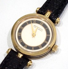 Gucci Women's Quartz Watch Gold Hardware Cream Navy 326 Used