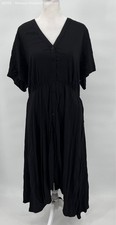 Torrid Black Solid Short Sleeve Button Front Shirtdress Dress 2X 18 20