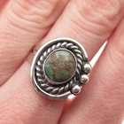 Old Pawn 925 Sterling Silver Vintage Southwestern Royston Turquoise Ring Size 8