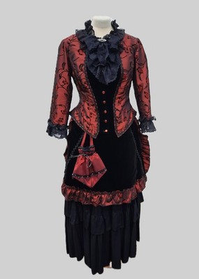 Kleid, Gewand, Robe, viktorianisch, Gründerzeit, Gothic, WGT, LARP, Cosplay, NEU