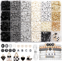 3164 StüCk Polymer Clay Perlen FüR ArmbäNder Schwarz, 6Mm Heishi Perlen Zum Auff