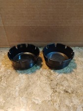TWO VINTAGE GES-LINE Black 4" ASHTRAY MADE IN USA 8 Slot