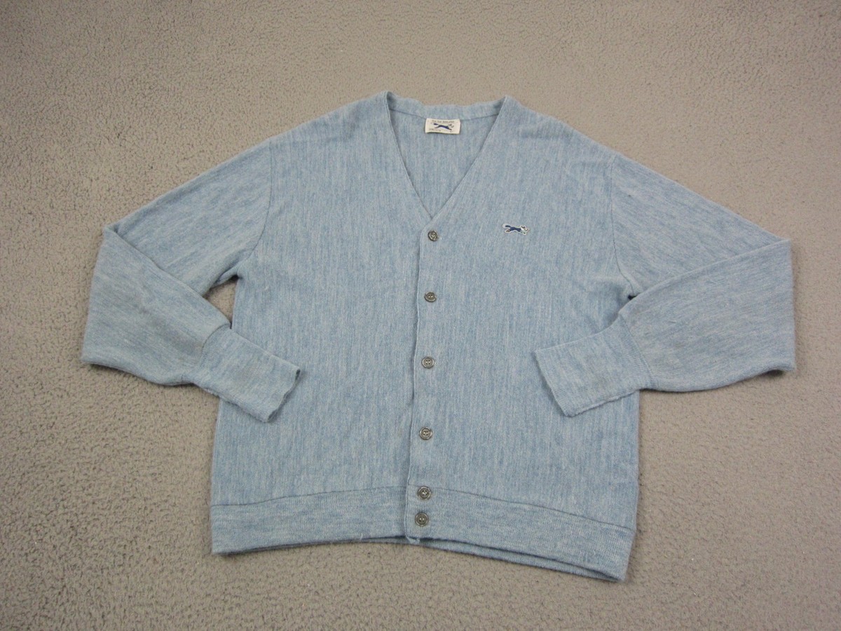 True Vintage JC Penney Cardigan Mens Extra Large XL Blue Fox 