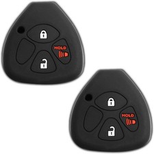 Keyless Entry Remote Car Key Fob Shell Cover Rubber Protective Case 2-Pack