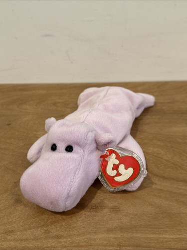 Ty Beanie Babies "Happy" the Purple Hippo 3rd / 2nd Generation Tush Tag 1993 - Bild 1 von 11