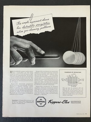 1952 Koppers Elex Electrostatic Precipitators Baltimore Maryland Vtg Print Ad