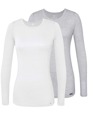 Adar 2 Pack Women’s Comfort Long Sleeve T-Shirt/Underscrub Tee Mixed Colors - Picture 43 of 189