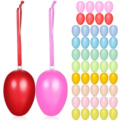  50 PCs Ostereier mit Lanyards Gefälschte Eier für Handwerkskorbfüller DIY MALEN