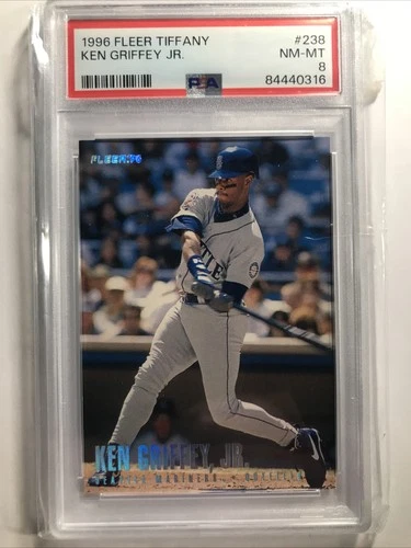 Ken Griffey Jr 1996 Fleer Card #238 “TIFFANY” PARALLEL SP MARINERS GRADED PSA 8