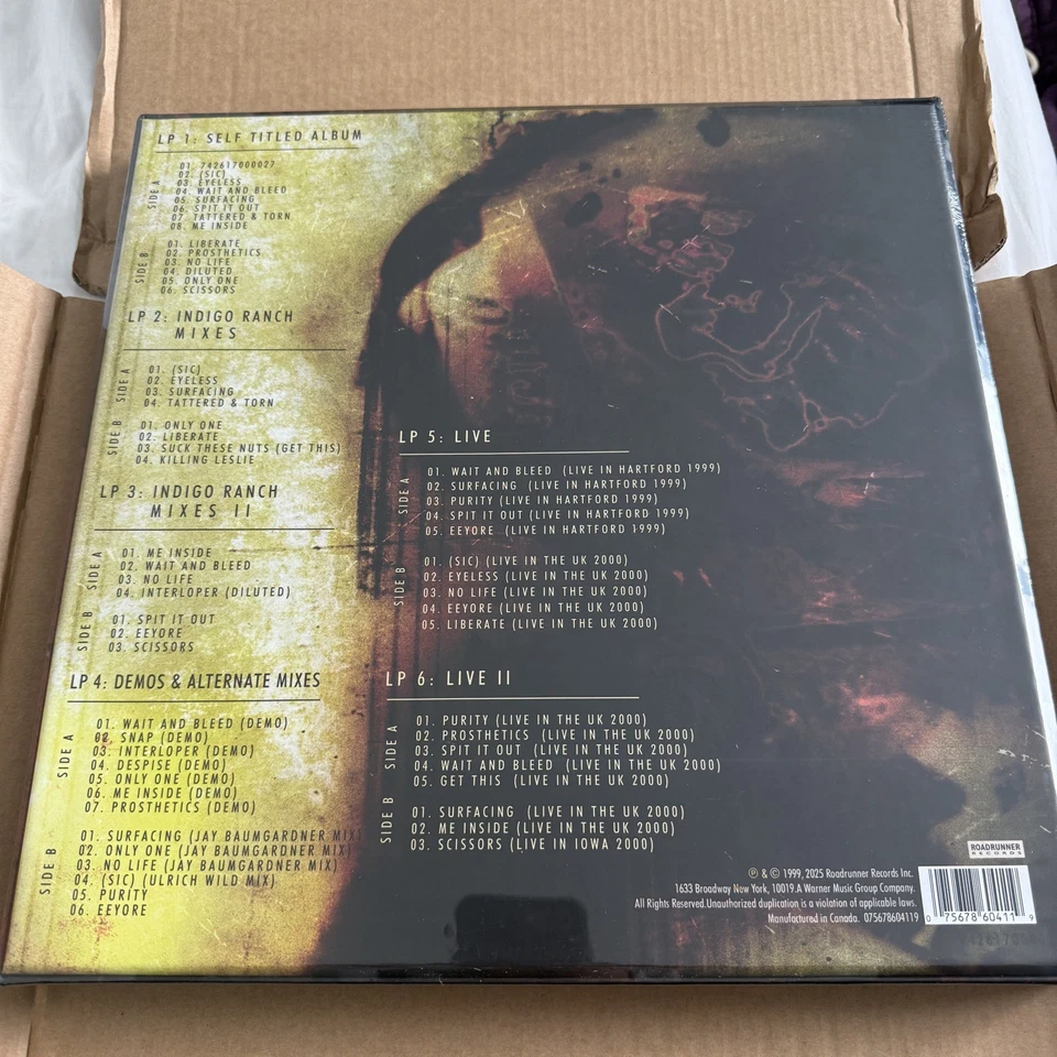 Slipknot 6LP 25th Anniversary Blood Splatter Box Set Limited /1899  - Image 2 of 2