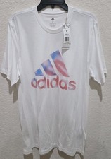 Adidas 3 Stripes T-Shirt Graphic Logo Men's Large Multi Sport Cotton