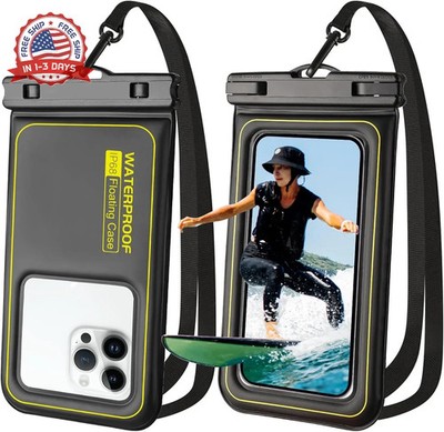 Waterproof Phone Pouch 2 Pack, IP68 Floating Waterproof Phone Case, Up to 8.3'' D