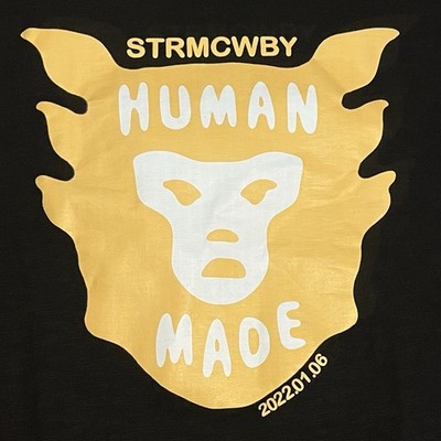 Human Made Dry Alls STRMCWBY Black Yellow T-Shirt Men Size X-Large