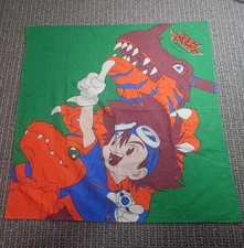 Digimon Bandana Green Agumon Greymon Vintage Used, Some Wear & Tear,