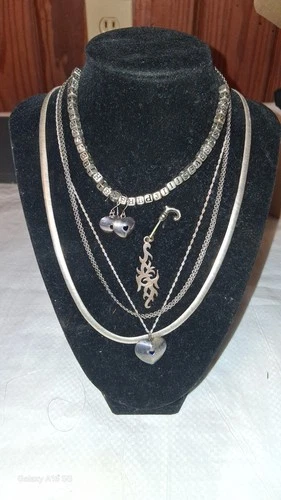 Mixed Lot of Vintage Sterling Silver Jewelry 55 Grams Necklaces Pendant Hat Pin