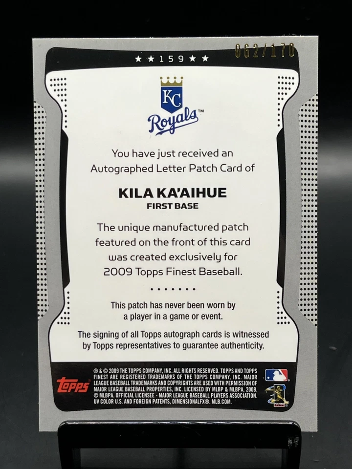 2009 Topps Finest Kila Ka'aihue #159 Patch Auto /170 (Letter E) - Image 2 of 2