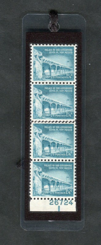 U.S. 1960 SANTA FE N. MEX. LAMINATED BOOKMARK MADE W/REAL U.S. STAMPS NEW! #1031