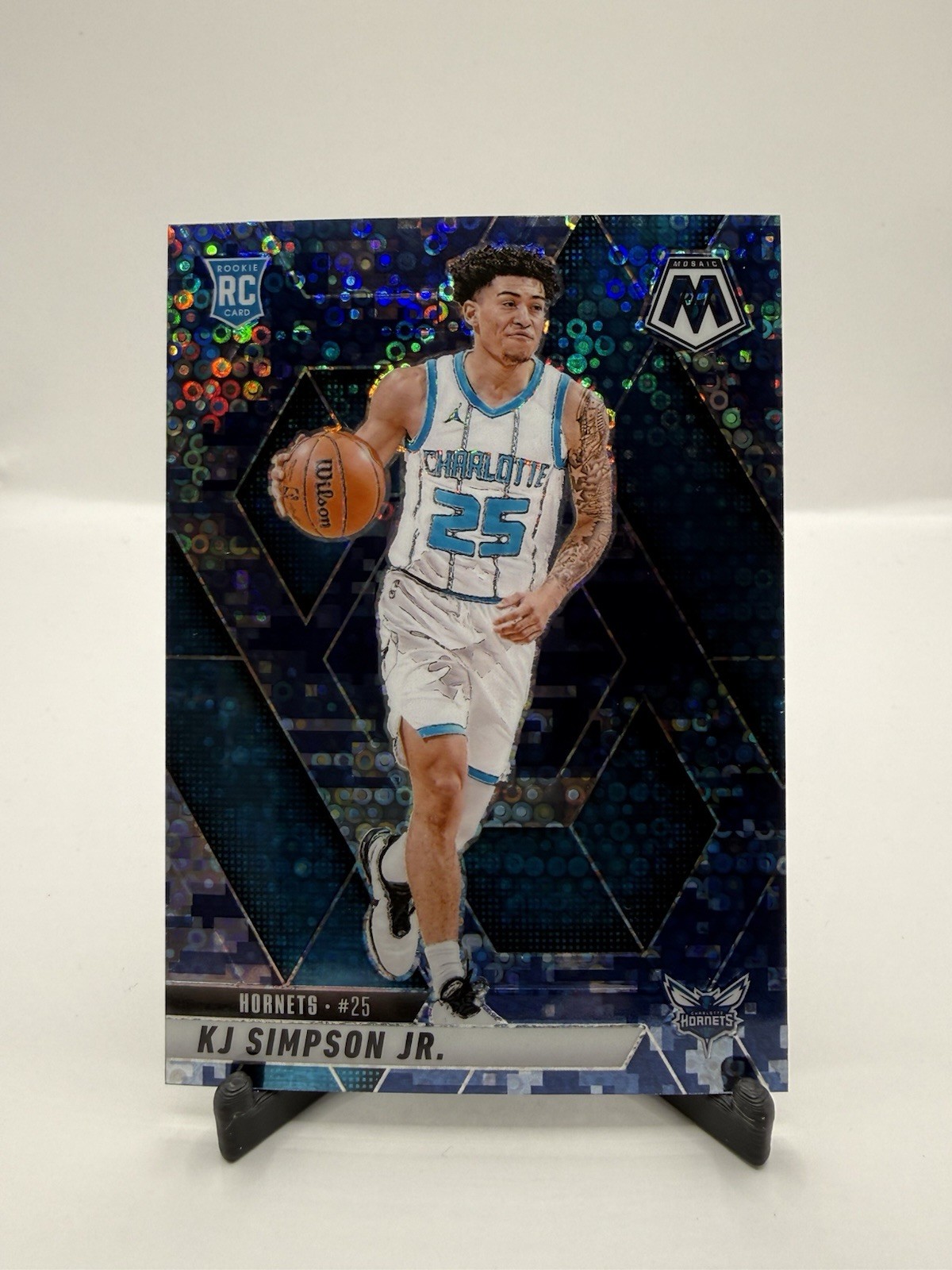2024-25 Panini Mosaic - KJ Simpson Fast Break Camo Prizm /35 #239 (RC)