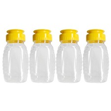 4pcs Empty Honey Jars Small Plastic Squeeze Bottles Flip Top Honey Dispenser ...