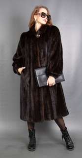 18353 SUPERIOR REAL MINK COAT LUXURY FUR VERY LONG PELZ BEAUTIFUL LOOK SIZE XL