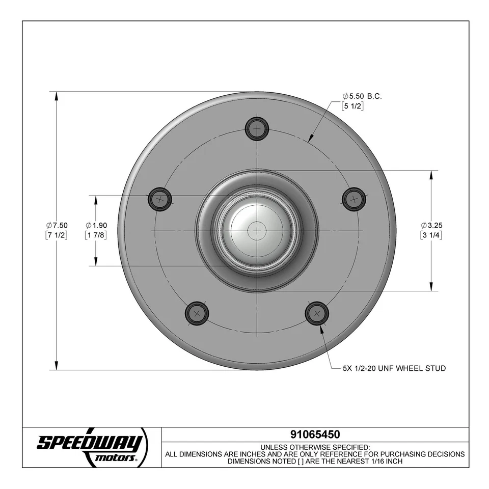 Buje de freno delantero para auto Ford temprano con tapa antipolvo 5 en 5,5" perno círculo diseño 1940 Foto 3 de 4