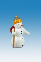 Holzfigur Weihnachtsfigur Schneemann Wanderer HöHe Ca 6,5 Cm NEU Erzgebirge