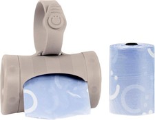 Ubbi Retractable On-The-Go Bag Dispenser Taupe - Baby Travel Diaper Bag Accessor