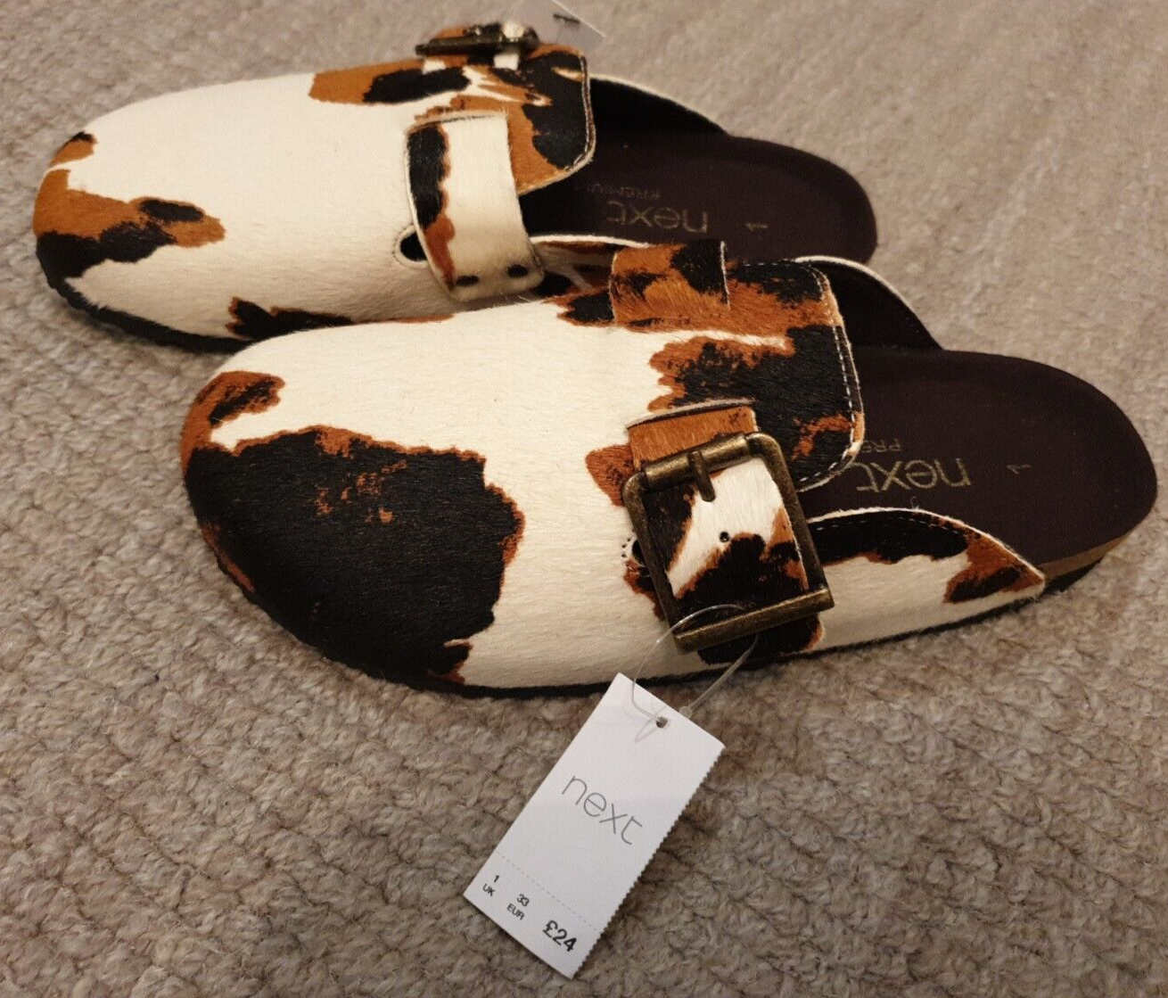 SAOLA Next Pantofole da Ragazza Mules Pelle Scamosciata Premium Suola Imbottita Taglia 1 £24