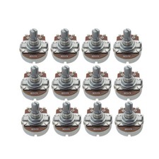 FLEOR 12PCS Full Size A250k Guitar Pots 15mm Short Shaft Pots with Bayonet Tip