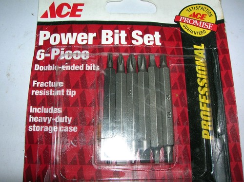 Ace 6pc Double Ended 2.5" Power Bit Set w/ Belt Mounted Canvas Pouch USA Assort - Picture 2 of 4