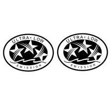 Ultra Low Emission 3 Star Outboard Graphic Sticker Decal White 2pcs