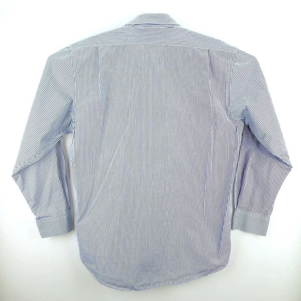 Lincs Blue Stripe Dress Shirt Mens XL Long Sleeve Button Up - Image 3 of 4