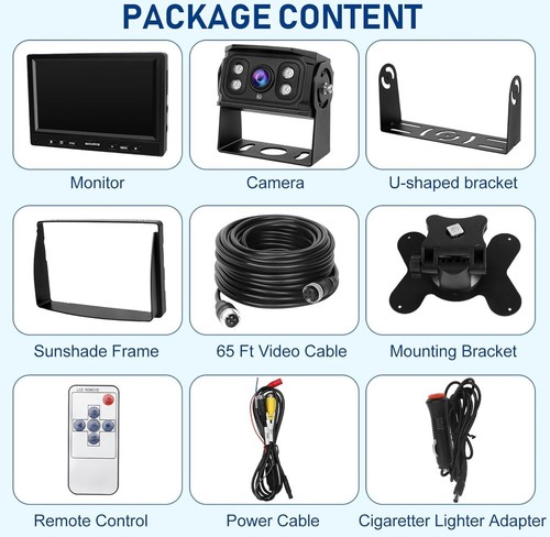 YEDDY Backup Camera for Truck RV,Back up Camera with Screen Kit HD 1080P 7inch R - Picture 8 of 17